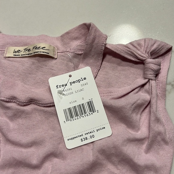 NEW Free People Sleeveless Top with KnotTies @ Shoulders | Small | Blush Lilac - Picture 6 of 7